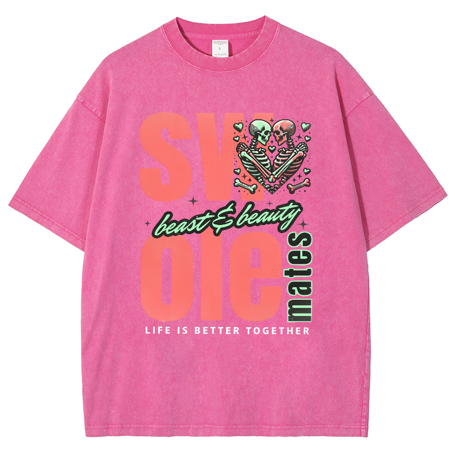 Life Is Better Together Unisex Fit Washed T-Shirt-moweekender