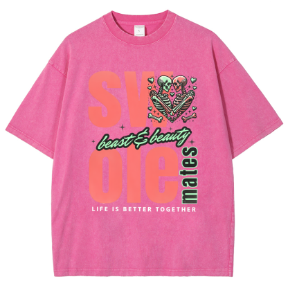 Life Is Better Together Unisex Fit Washed T-Shirt-moweekender