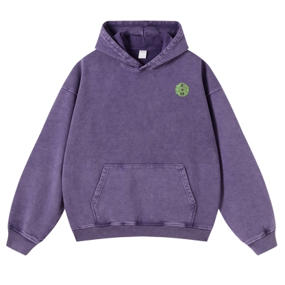 Japan Samurai Cat Vintage Washed Hoodie-moweekender