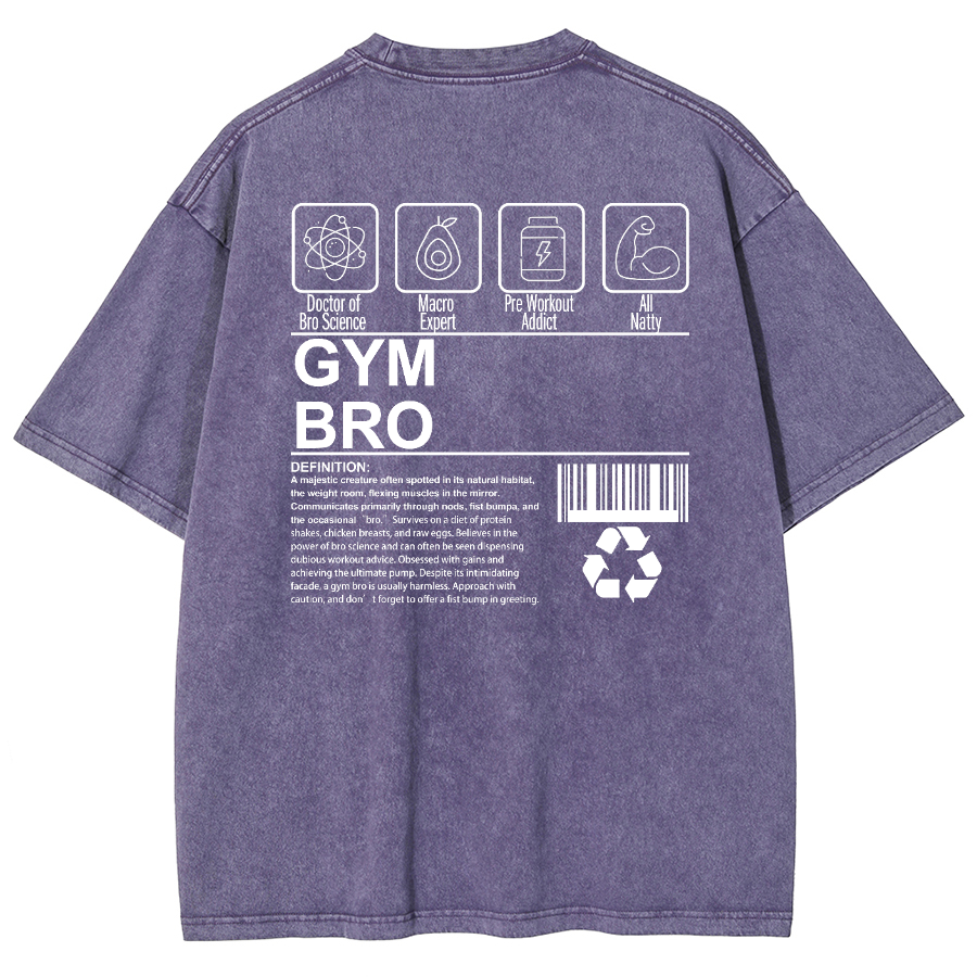 Gym Bro Unisex Fit Washed Oversized T-Shirt-moweekender