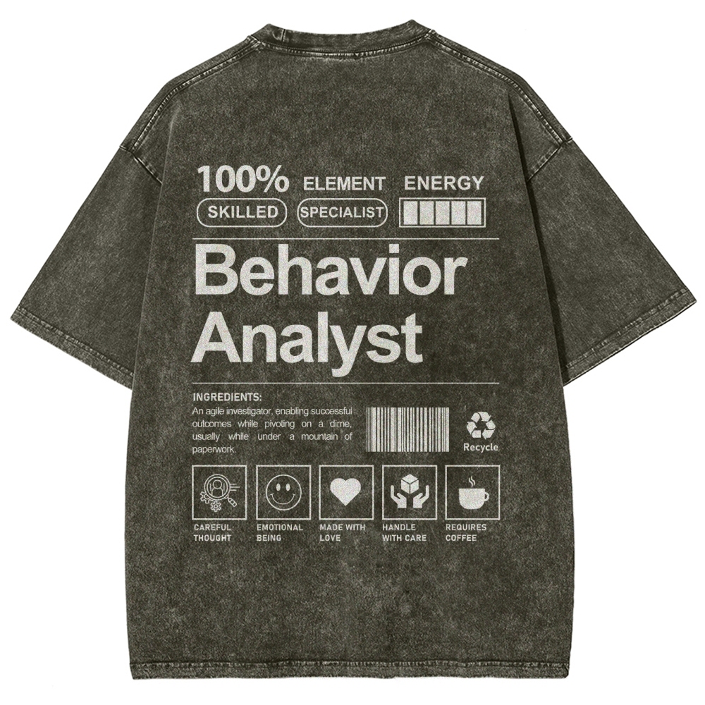 Behavior Analyst Unisex Fit Washed T-Shirt-moweekender