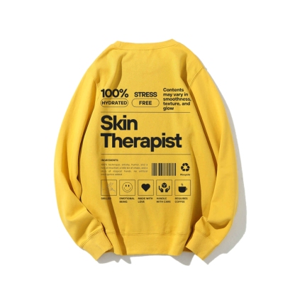 Skin Therapist Crew Neck Long Sleeve Sweatshirt-moweekender