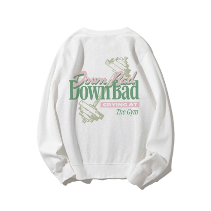 Down Bad Crying At The Gym Casual Crewneck Sweatshirt-moweekender