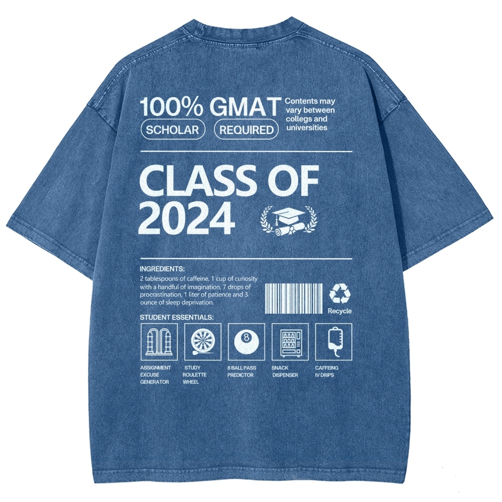 CLASS OF 2024 UNISEX FIT WASHED T-SHIRT-moweekender