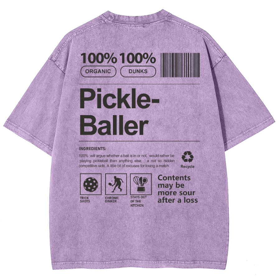 Pickle Baller Unisex Fit Washed Oversized T-Shirt-moweekender