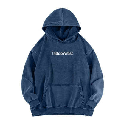 Tattoo Artist Casual Washed Hoodie-moweekender