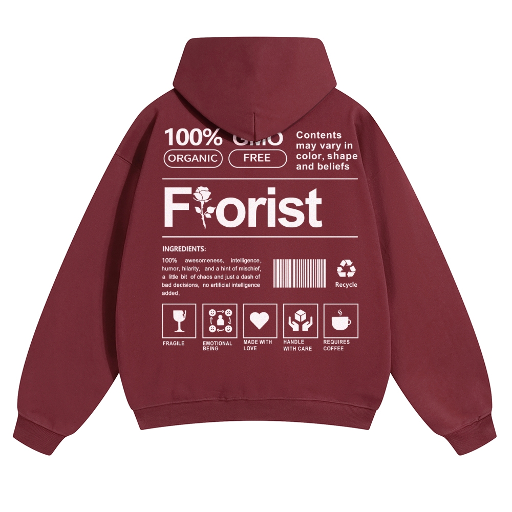 Florist Pattern Unisex Casual Anime Print Hoodie-moweekender