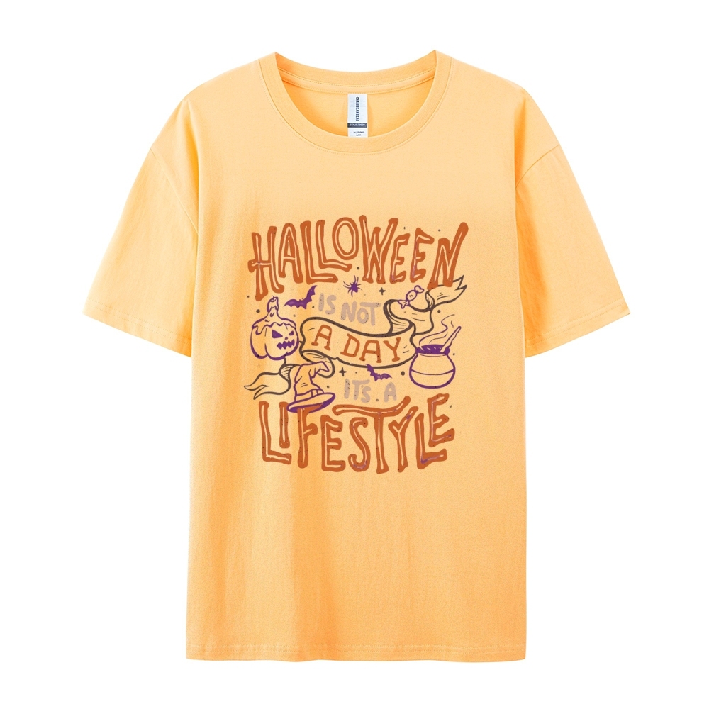 Halloween is life Cotton Short-Sleeved T-Shirt-moweekender