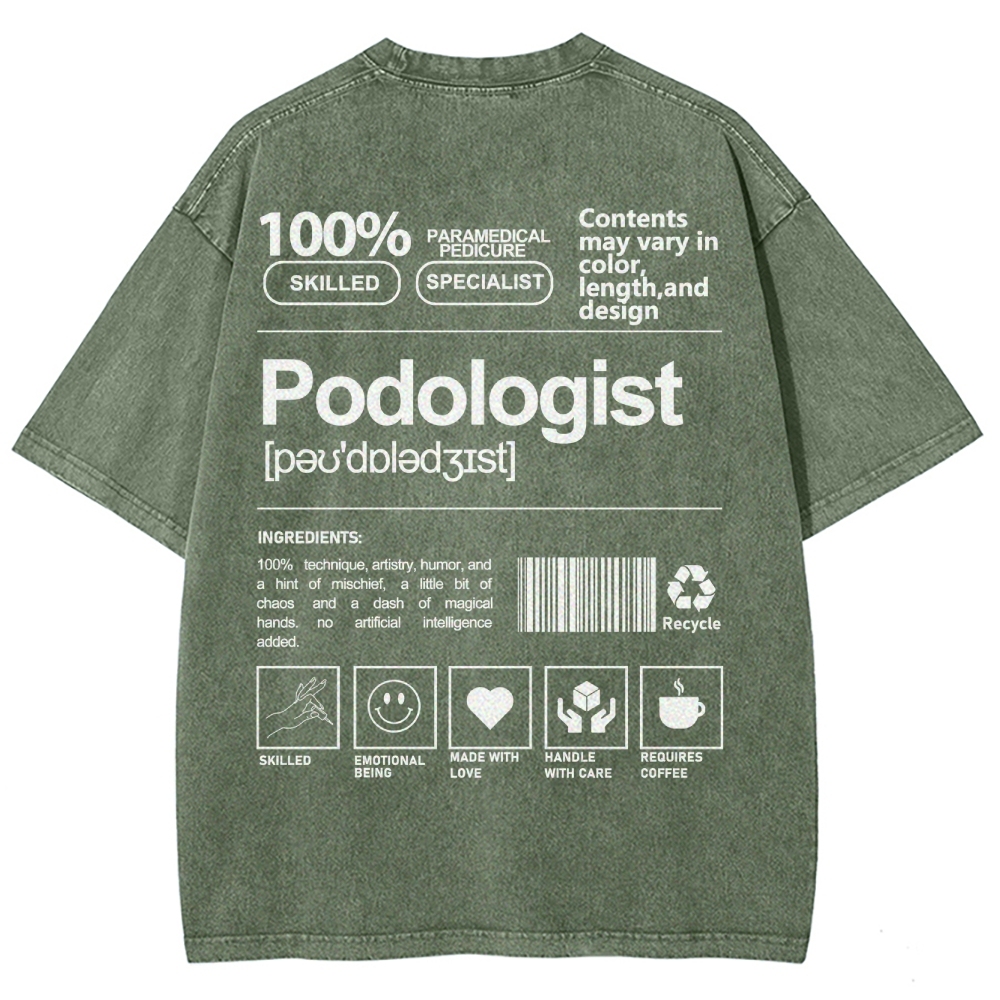 Podologist Unisex Fit Washed T-Shirt-moweekender