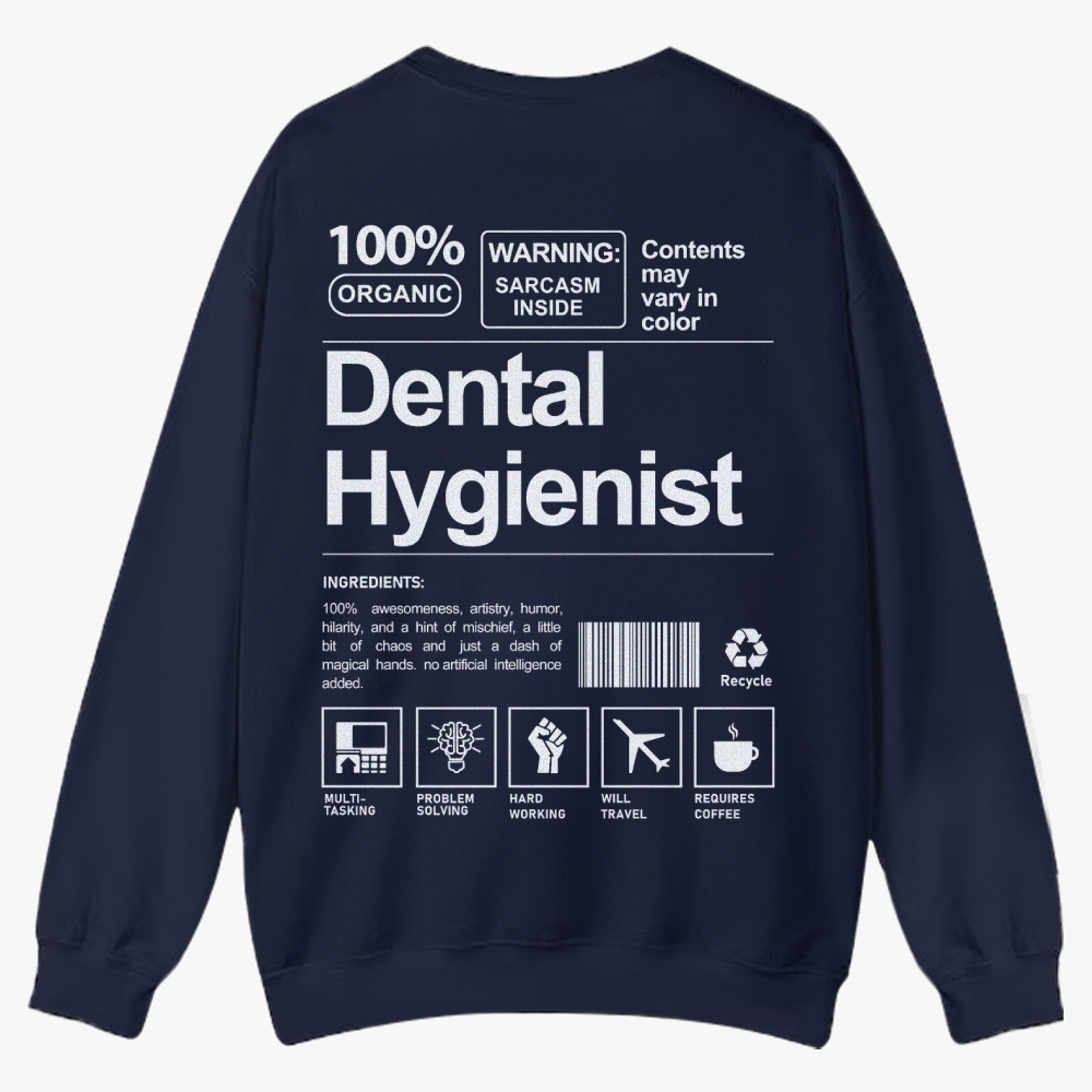 Dental Hygienist Casual Crewneck Sweatshirt-moweekender
