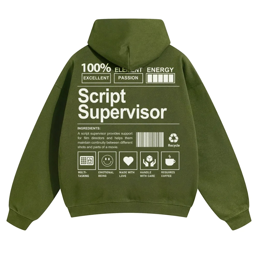 Script Supervisor Unisex Casual Anime Print Hoodie-moweekender