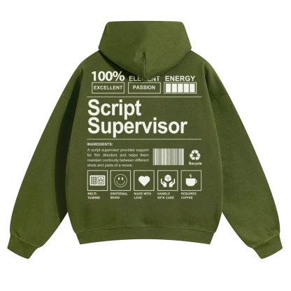 Script Supervisor Unisex Casual Anime Print Hoodie-moweekender