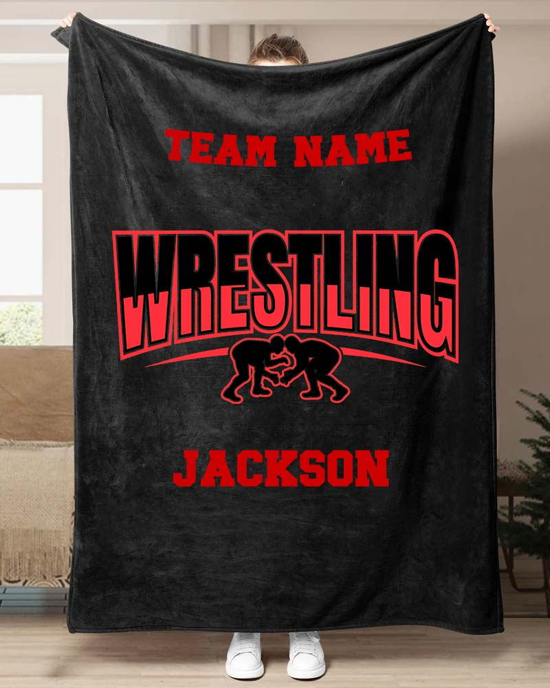 Male Wrestling Printed Sport Blanket-moweekender