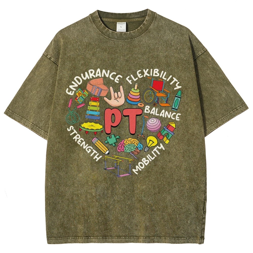 Physical Therapist Unisex Fit Washed T-Shirt-moweekender