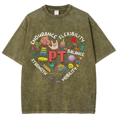 Physical Therapist Unisex Fit Washed T-Shirt-moweekender
