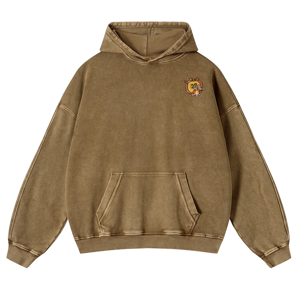 Japan Cat Story Vintage Washed Hoodie-moweekender