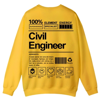Civil Engineer Pattern Crew Neck Sweatshirt-moweekender