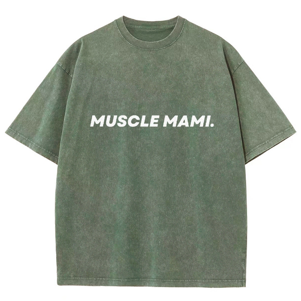 Muscle Mami Vintage Snowflake Washed T-Shirt-moweekender