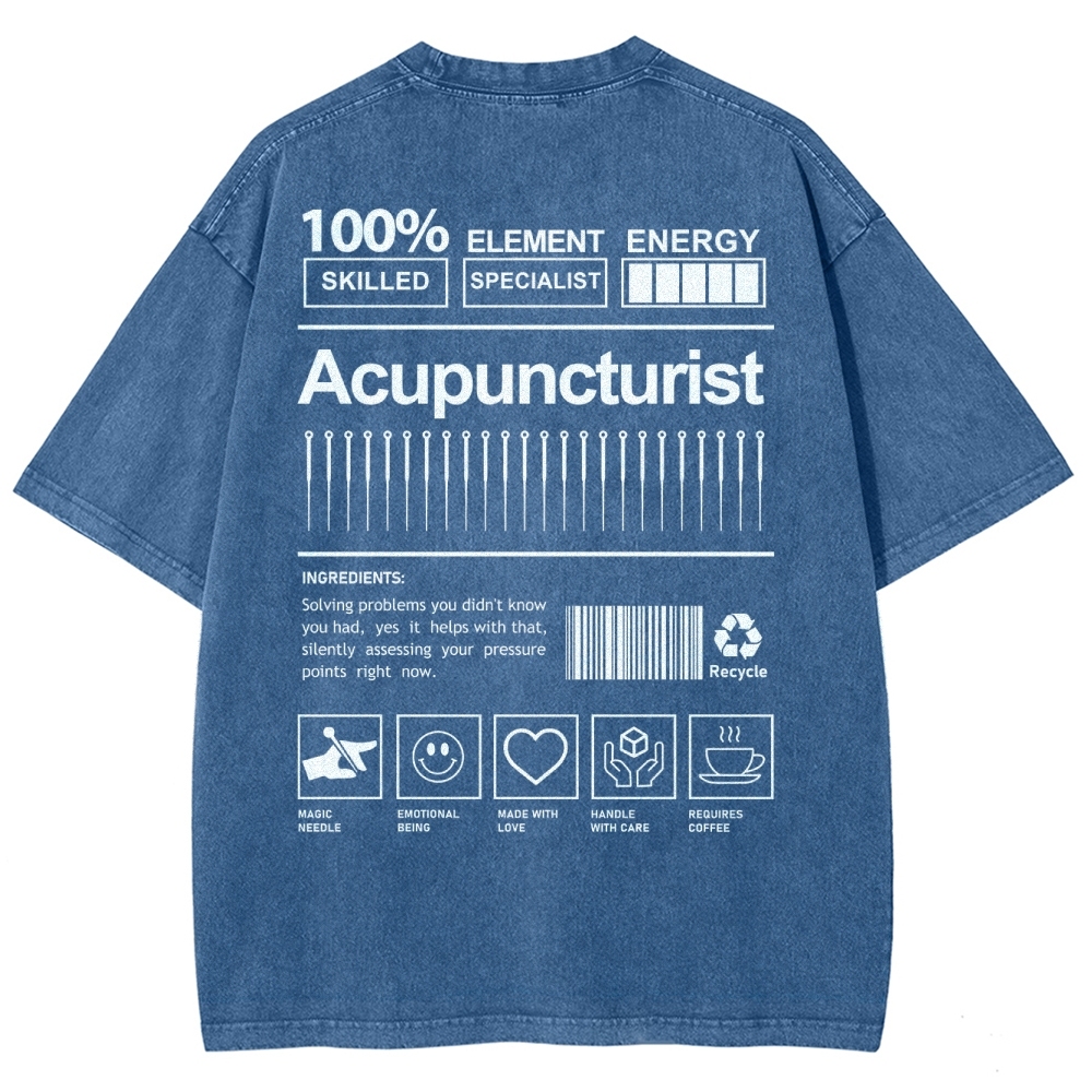 Acupuncturist Unisex Fit Washed T-Shirt-moweekender