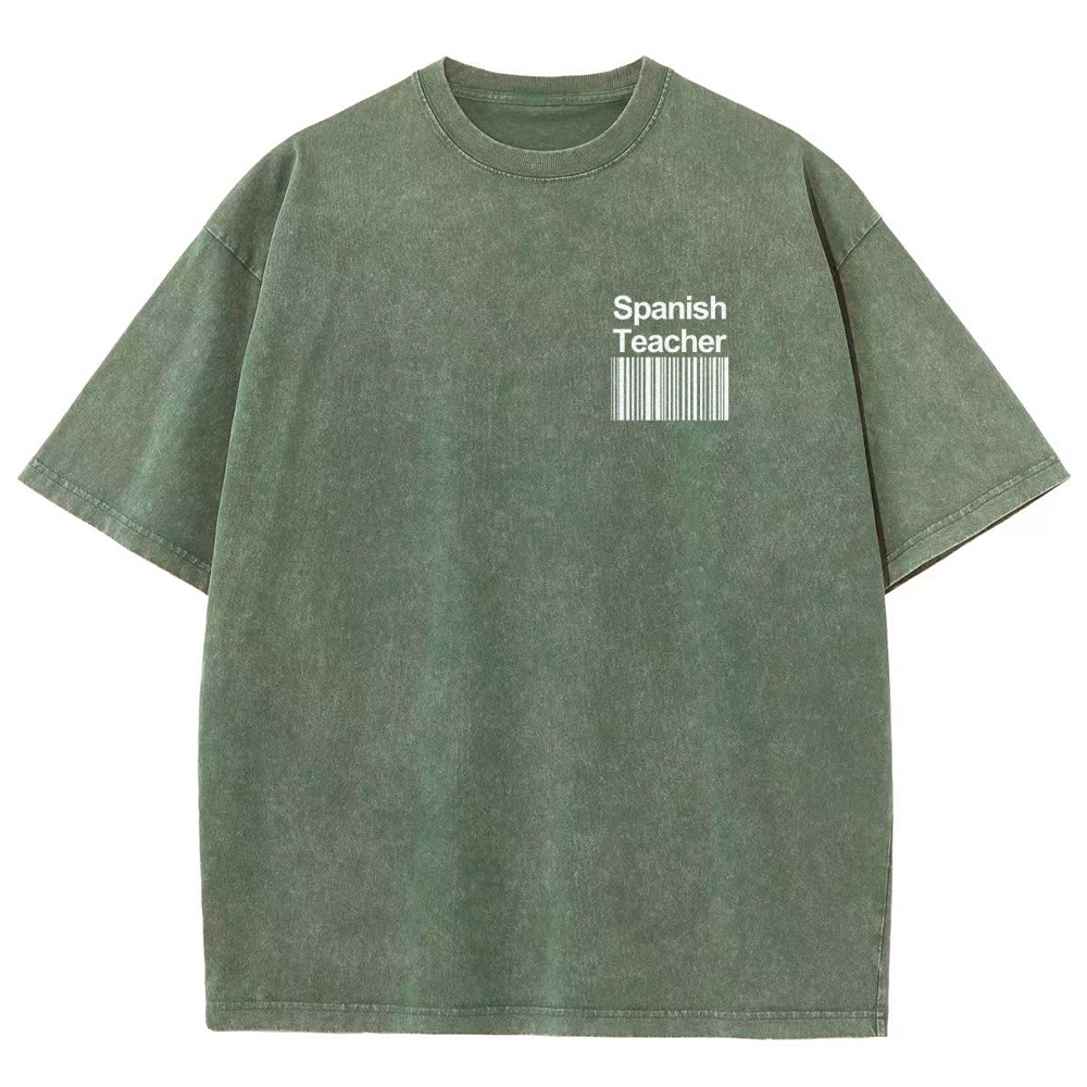 Spanish Teacher Unisex Fit Washed T-Shirt-moweekender