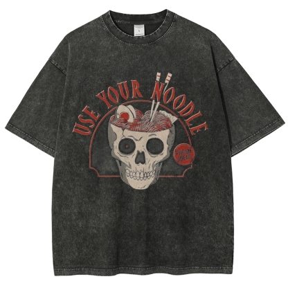 Use Your Noodle Vintage Snowflake Washed T-Shirt-moweekender