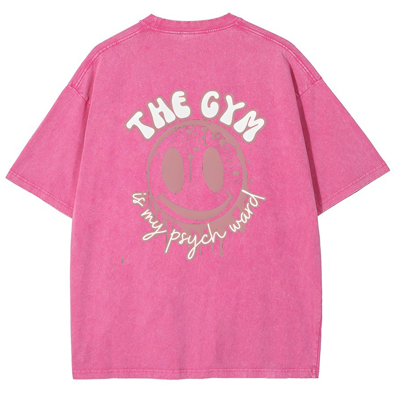 The Gym Is My Phych World Vintage Snowflake Washed T-Shirt-moweekender
