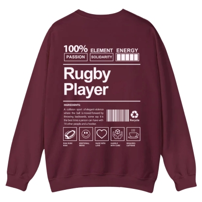 Rugby Player Casual Crewneck Sweatshirt-moweekender
