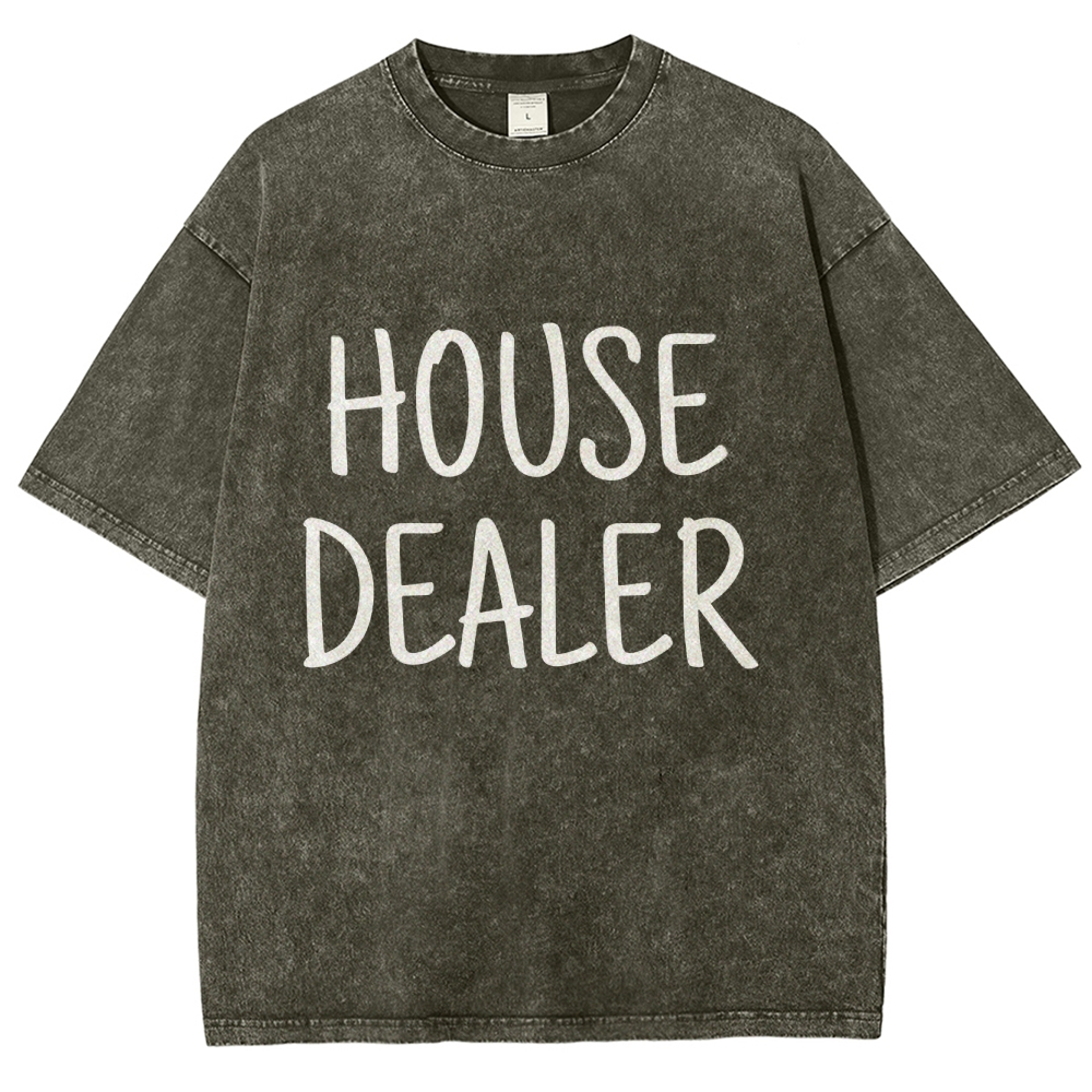house dealer Unisex Fit Washed T-Shirt-moweekender