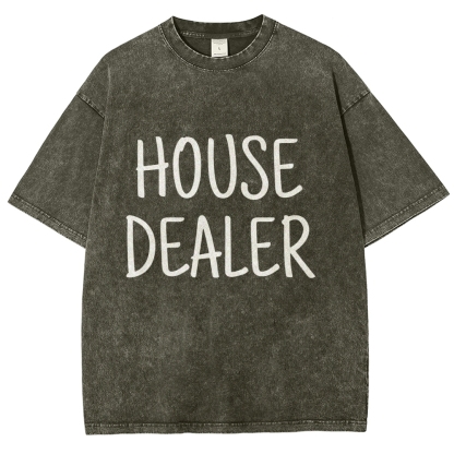 house dealer Unisex Fit Washed T-Shirt-moweekender