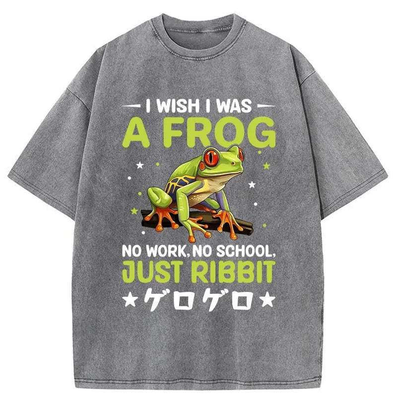 I Wish I Was A Frog Washed Vintage T-Shirt-moweekender