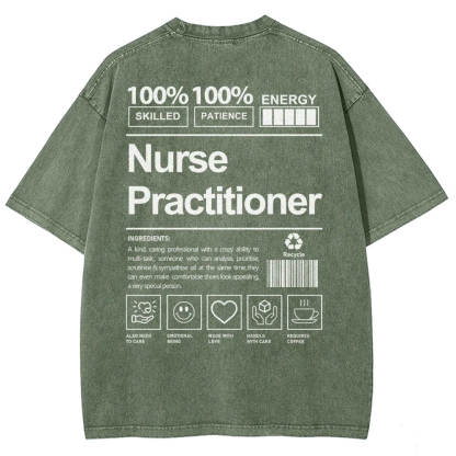 Nurse Practitioner Unisex Fit Washed T-Shirt-moweekender