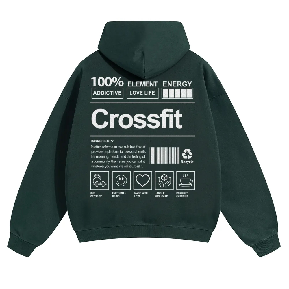 Crossfit Unisex Casual Anime Print Hoodie-moweekender