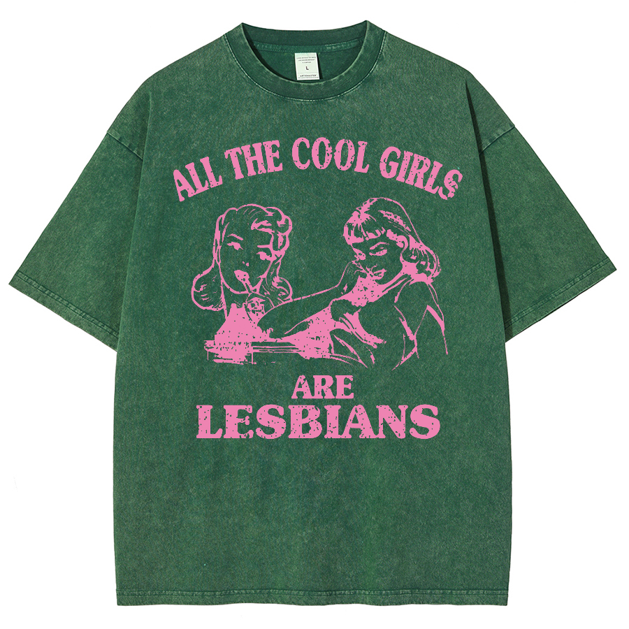 We Are Lesbians Washed Oversized T-Shirt-moweekender