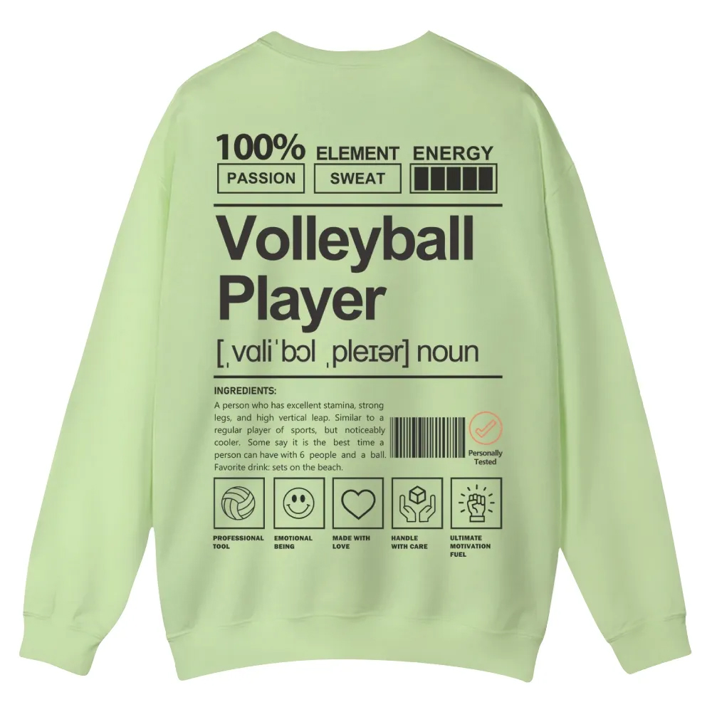Volleyball Player Printed Crew Neck Sweatshirt-moweekender