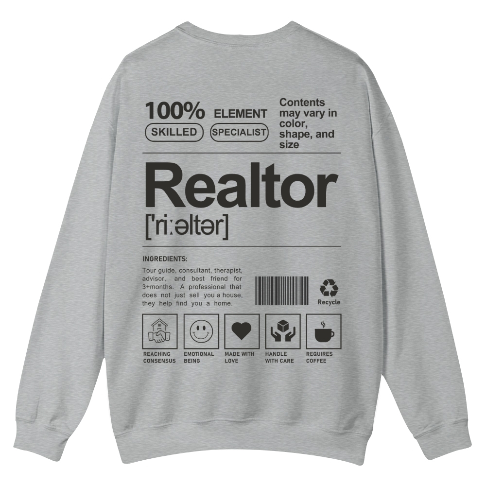 Realtor Casual Crewneck Sweatshirt-moweekender