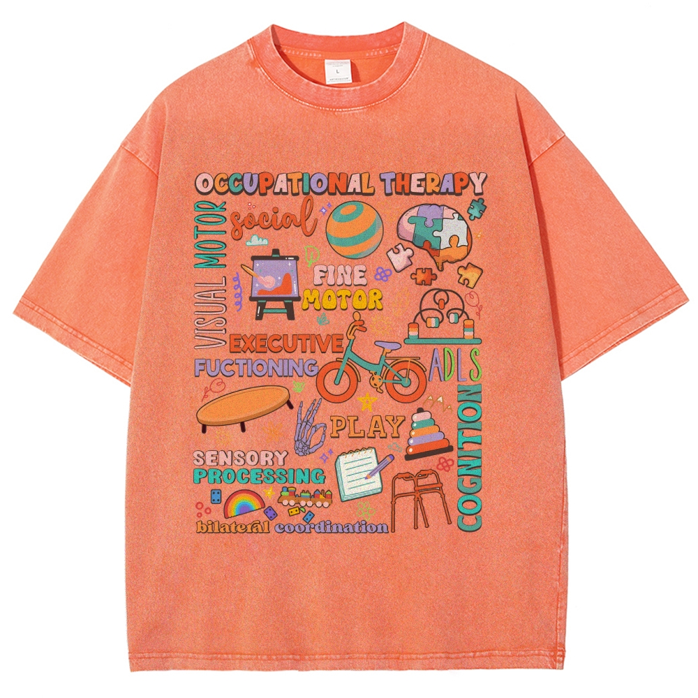 Occupational Therapist Unisex Fit Washed T-Shirt-moweekender