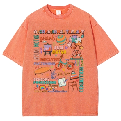 Occupational Therapist Unisex Fit Washed T-Shirt-moweekender