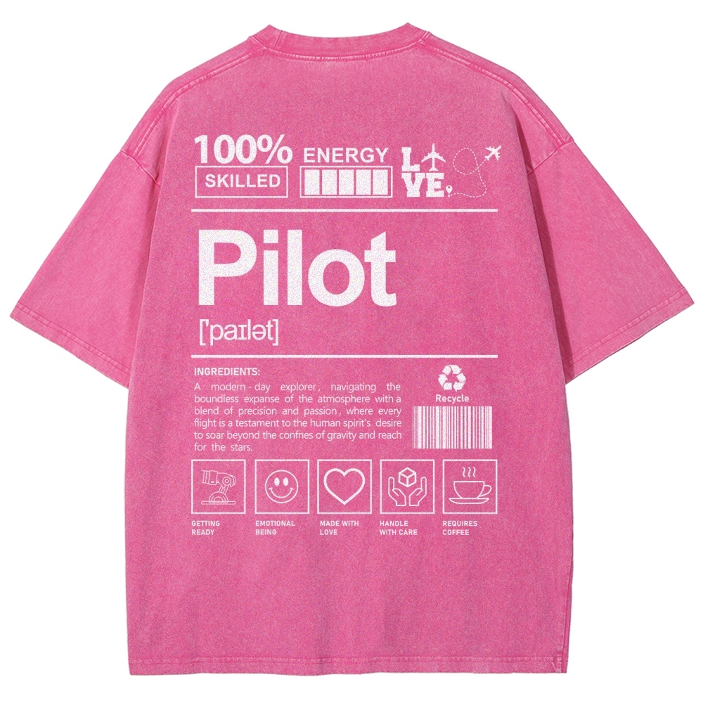 Pilot Unisex Fit Washed T-Shirt-moweekender