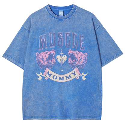 Muscle Mommy Unisex Fit Washed Oversized T-Shirt-moweekender