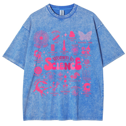 In Science Teacher Vintage Snowflake Washed T-Shir-moweekender