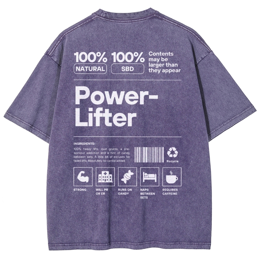 Power Lifter Washed T-shirt-moweekender