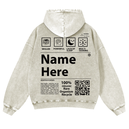 QR Code Customized Unisex Fit Washed Hoodie