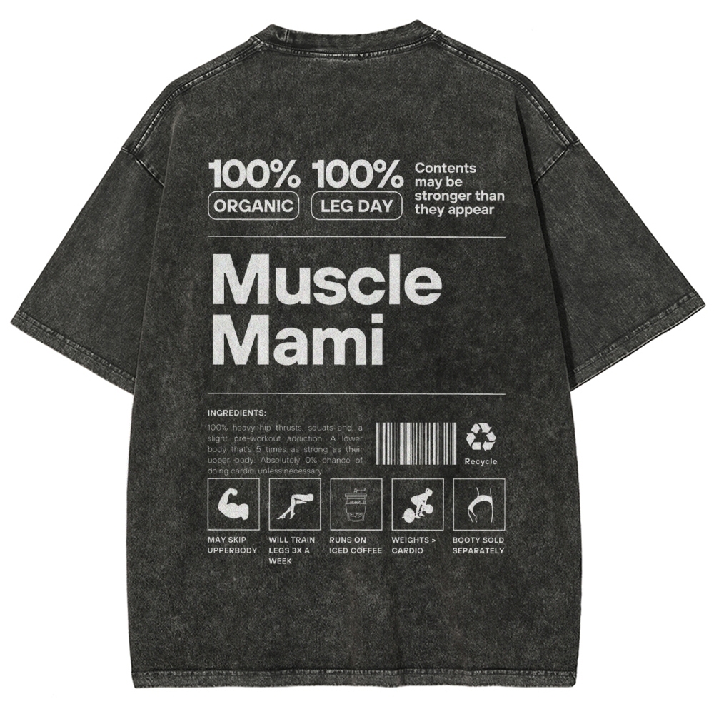 Muscle Mami Vintage Snowflake Washed T-Shirt-moweekender