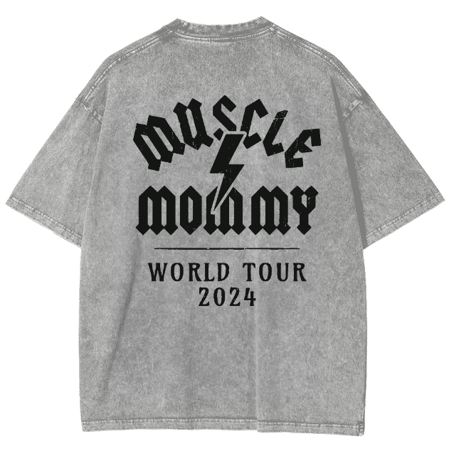 Muscle Mommy Unisex Fit Washed Oversized T-Shirt-moweekender