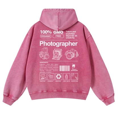 Photographer Casual Washed Hoodie