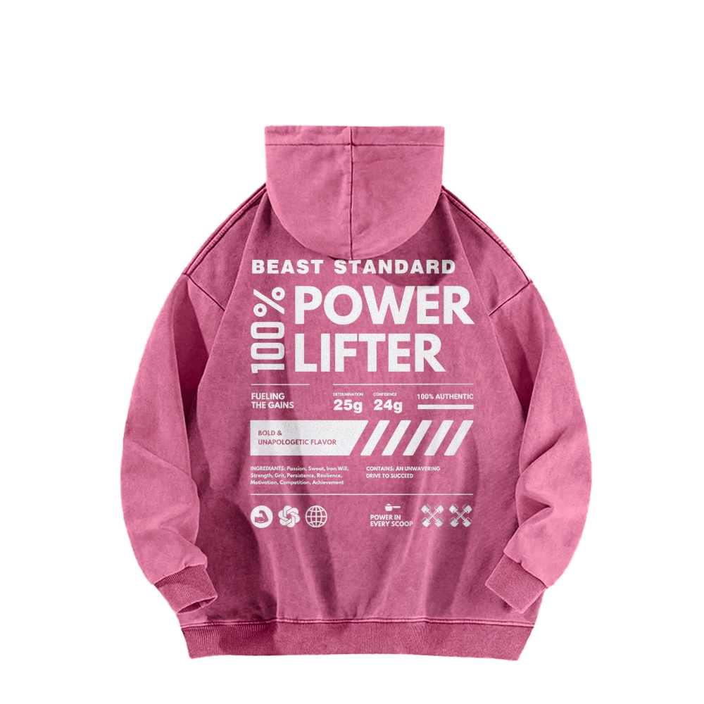 Power Lifter Casual Washed Hoodie-moweekender