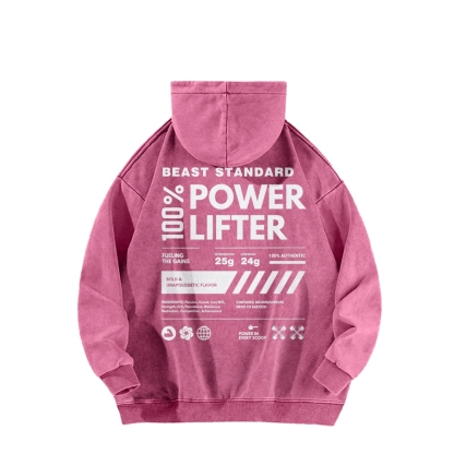 Power Lifter Casual Washed Hoodie-moweekender