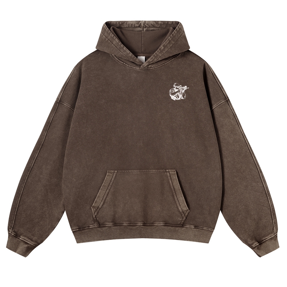 Shooting Instructor Printed Vintage Washed Hoodie-moweekender