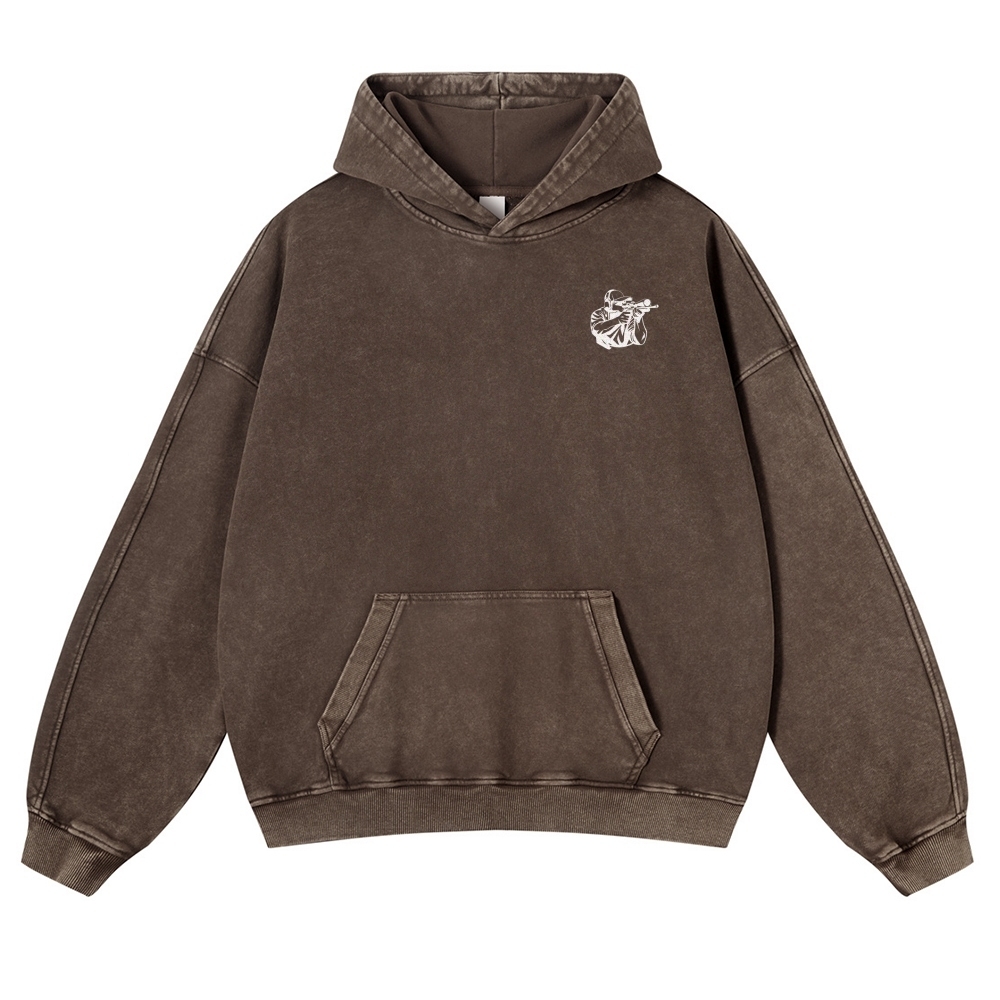 Shooting Instructor Printed Vintage Washed Hoodie-moweekender