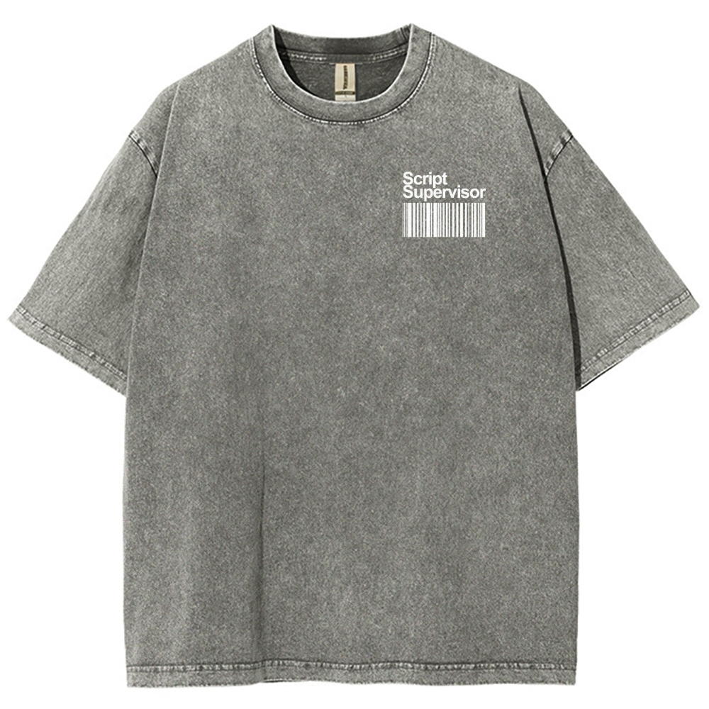 Script Supervisor Pattern Washed Vintage Short Sleeves T-Shirt-moweekender